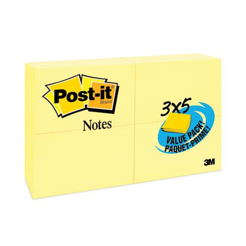 Original Pads in Canary Yellow, Value Pack, 3" x 5", 100 Sheets/Pad, 24 Pads/Pack. Picture 1