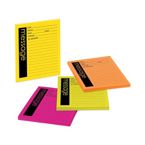 Self-Stick Message Pad, Note Ruled, 4" x 5", Energy Boost Collection Colors, 50 Sheets/Pad, 4 Pads/Pack. Picture 1