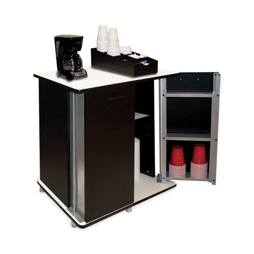 Refreshment Stand, Two-Shelf, 29.5w x 21d x 33h, Black/White. Picture 4