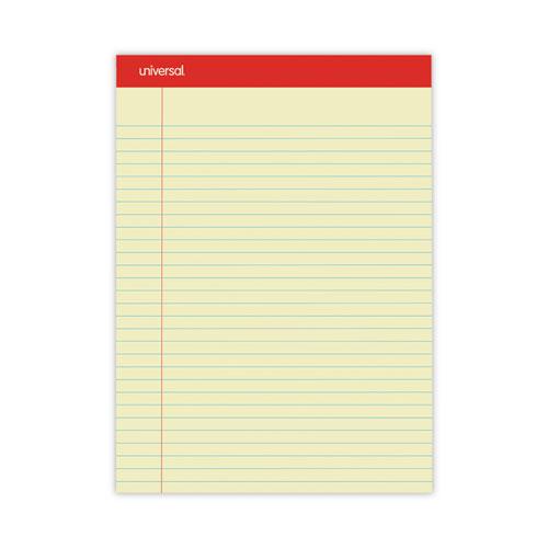 Perforated Ruled Writing Pads, Wide/Legal Rule, Red Headband, 50 Canary-Yellow 8.5 x 11.75 Sheets, Dozen. Picture 2