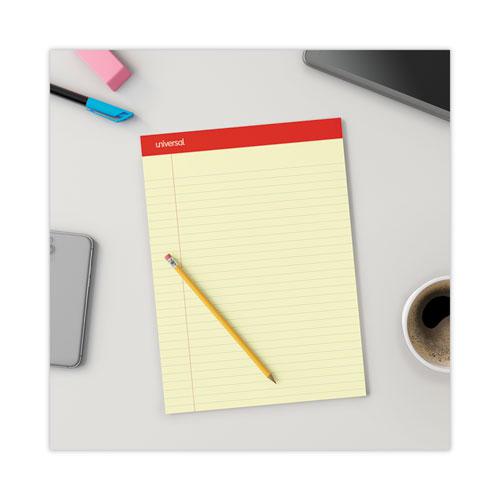 Perforated Ruled Writing Pads, Wide/Legal Rule, Red Headband, 50 Canary-Yellow 8.5 x 11.75 Sheets, Dozen. Picture 9