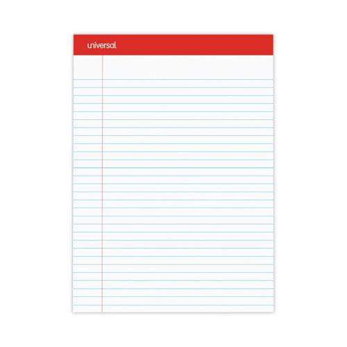 Perforated Ruled Writing Pads, Wide/Legal Rule, Red Headband, 50 White 8.5 x 11.75 Sheets, Dozen. Picture 1