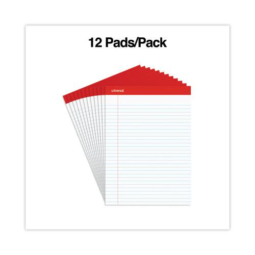Perforated Ruled Writing Pads, Wide/Legal Rule, Red Headband, 50 White 8.5 x 11.75 Sheets, Dozen. Picture 3