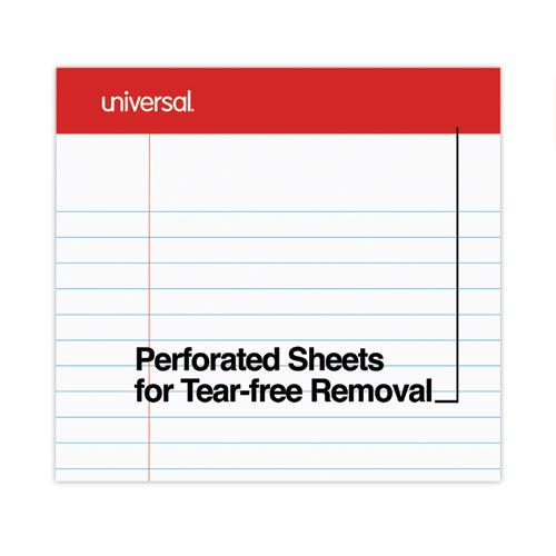 Perforated Ruled Writing Pads, Wide/Legal Rule, Red Headband, 50 White 8.5 x 11.75 Sheets, Dozen. Picture 5