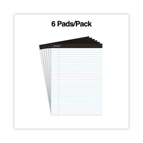 Premium Ruled Writing Pads with Heavy-Duty Back, Wide/Legal Rule, Black Headband, 50 White 8.5 x 11 Sheets, 6/Pack. Picture 4