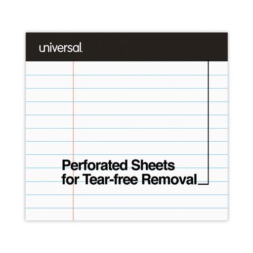 Premium Ruled Writing Pads with Heavy-Duty Back, Wide/Legal Rule, Black Headband, 50 White 8.5 x 11 Sheets, 6/Pack. Picture 5