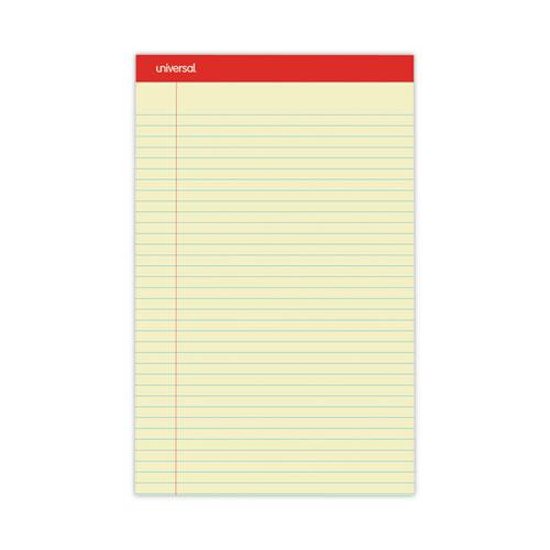 Perforated Ruled Writing Pads, Wide/Legal Rule, Red Headband, 50 Canary-Yellow 8.5 x 14 Sheets, Dozen. Picture 3