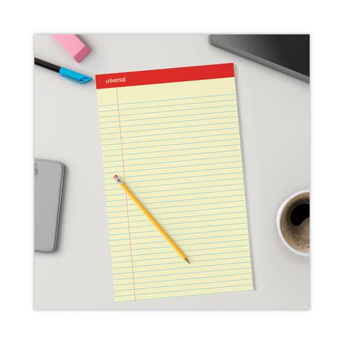 Perforated Ruled Writing Pads, Wide/Legal Rule, Red Headband, 50 Canary-Yellow 8.5 x 14 Sheets, Dozen. Picture 8