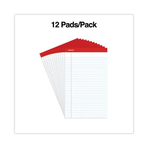 Perforated Ruled Writing Pads, Wide/Legal Rule, Red Headband, 50 White 8.5 x 14 Sheets, Dozen. Picture 3