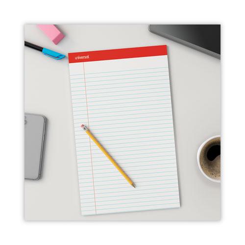 Perforated Ruled Writing Pads, Wide/Legal Rule, Red Headband, 50 White 8.5 x 14 Sheets, Dozen. Picture 8