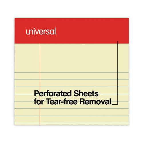 Perforated Ruled Writing Pads, Narrow Rule, Red Headband, 50 Canary-Yellow 5 x 8 Sheets, Dozen. Picture 7