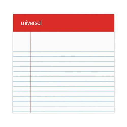 Perforated Ruled Writing Pads, Narrow Rule, Red Headband, 50 White 5 x 8 Sheets, Dozen. Picture 6