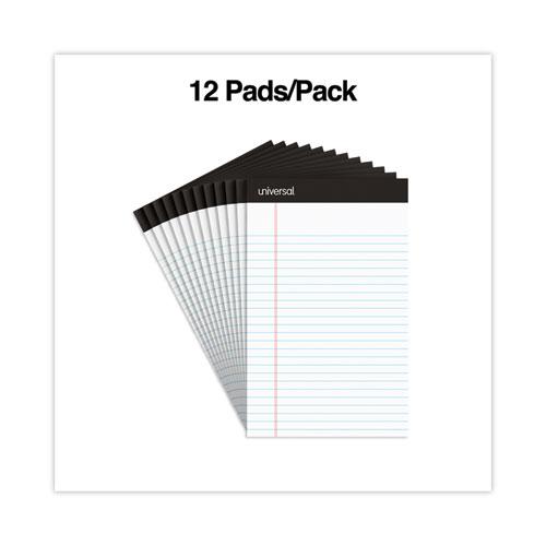 Premium Ruled Writing Pads with Heavy-Duty Back, Narrow Rule, Black Headband, 50 White 5 x 8 Sheets, 12/Pack. Picture 3