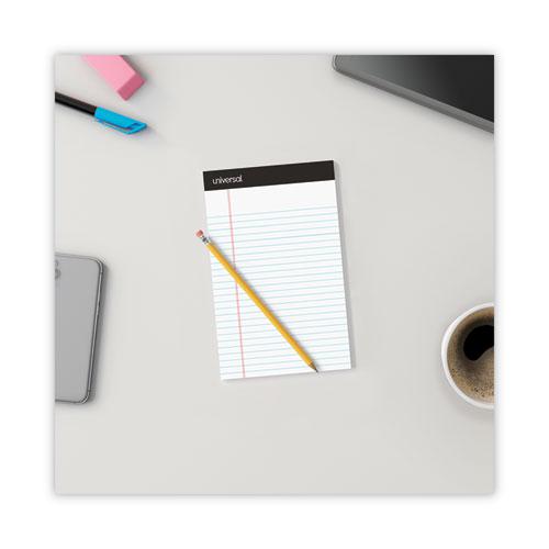 Premium Ruled Writing Pads with Heavy-Duty Back, Narrow Rule, Black Headband, 50 White 5 x 8 Sheets, 12/Pack. Picture 8