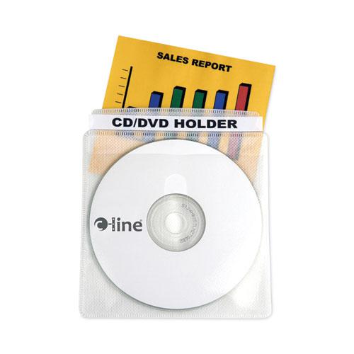 Deluxe Individual CD/DVD Holders, 2 Disc Capacity, Clear/White, 50/Box. The main picture.