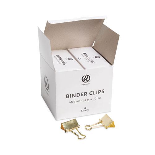 Binder Clips, Medium, Gold, 72/Pack. Picture 2