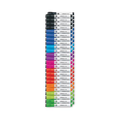 Chisel Tip Low-Odor Dry-Erase Markers with Erasers, Broad Chisel Tip, Assorted Colors, 48/Pack. Picture 2