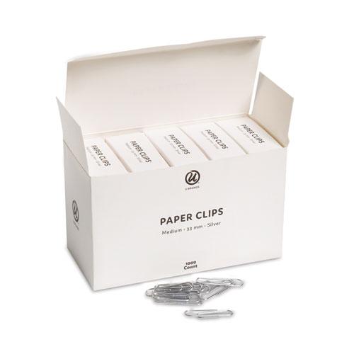 Paper Clips, Medium, Vinyl-Coated, Silver, 200 Clips/Box, 5 Boxes/Pack. Picture 2