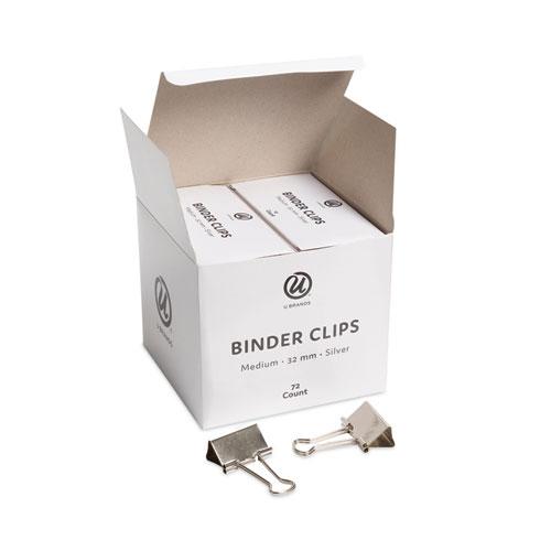 Binder Clips, Medium, Silver, 72/Pack. Picture 3
