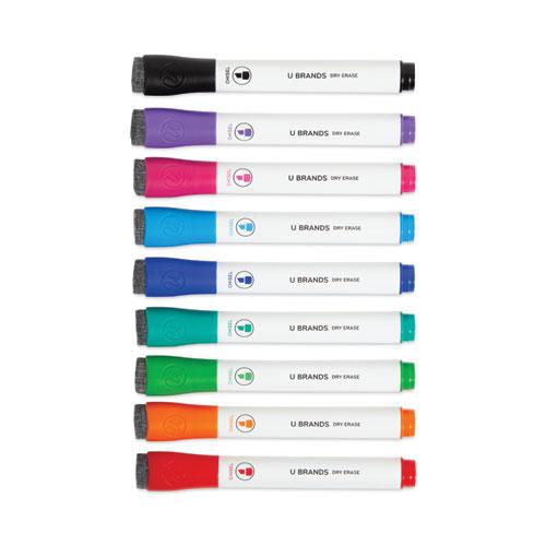 Chisel Tip Low-Odor Dry-Erase Markers with Erasers, Broad Chisel Tip, Assorted Colors, 48/Pack. Picture 1