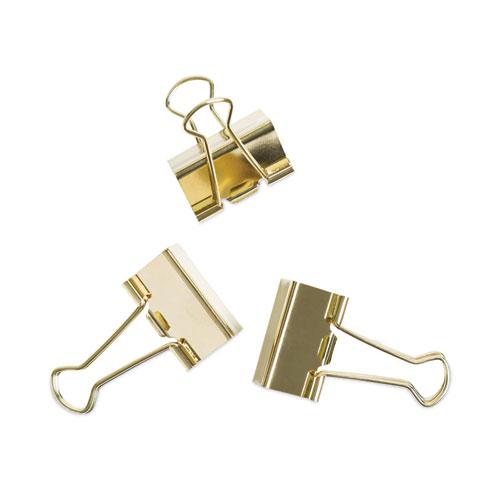 Binder Clips, Medium, Gold, 72/Pack. Picture 5