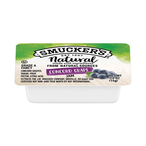 Smuckers 1/2 Ounce Natural Jam, 0.5 oz Container, Concord Grape, 200/Carton. Picture 1