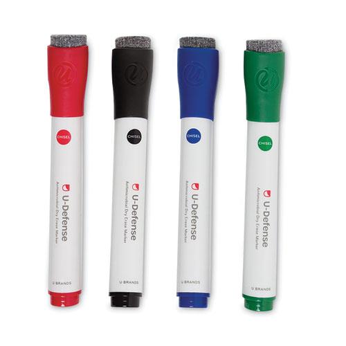 U-Defense Antimicrobial Dry-Erase Markers, Chisel Tip, Assorted Colors, 24/Pack. Picture 1