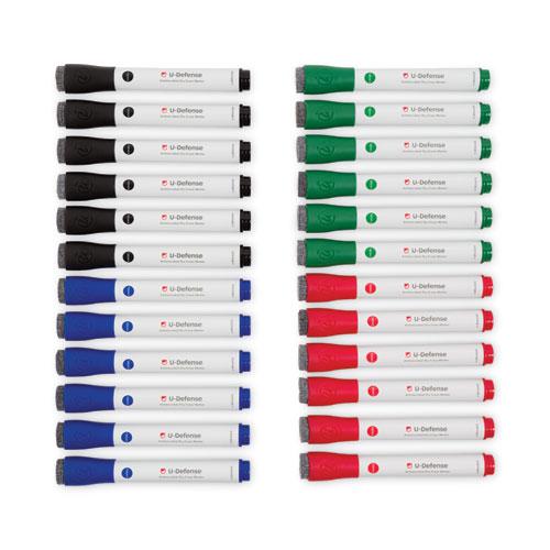U-Defense Antimicrobial Dry-Erase Markers, Medium Bullet Tip, Assorted Colors, 24/Pack. Picture 2