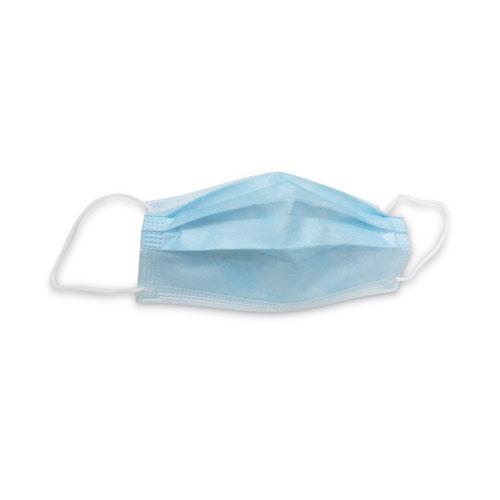 Three-Ply General Use Face Mask, Blue/White, 2,500/Carton. Picture 2