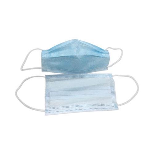 Three-Ply General Use Face Mask, Blue/White, 2,500/Carton. Picture 4
