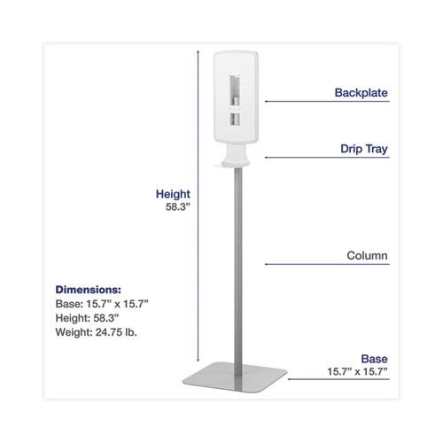 FIT Touch Free Dispenser Floor Stand, 15.7 x 15.7 x 58.3, White. Picture 1