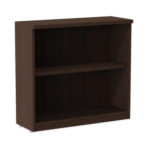 Alera Valencia Series Bookcase, Two-Shelf, 31.75w x 14d x 29.5h, Espresso. Picture 1