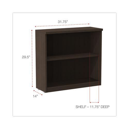 Alera Valencia Series Bookcase, Two-Shelf, 31.75w x 14d x 29.5h, Espresso. Picture 2