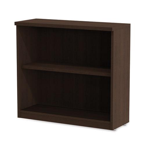 Alera Valencia Series Bookcase, Two-Shelf, 31.75w x 14d x 29.5h, Espresso. Picture 6