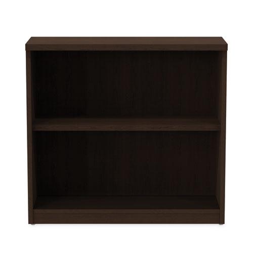 Alera Valencia Series Bookcase, Two-Shelf, 31.75w x 14d x 29.5h, Espresso. Picture 7