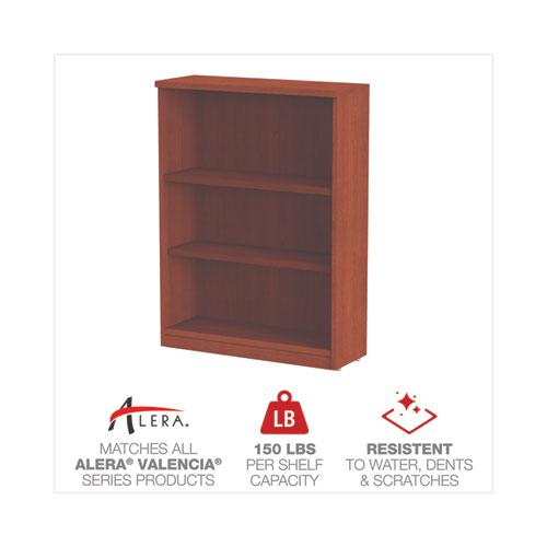 Alera Valencia Series Bookcase, Three-Shelf, 31.75w x 14d x 39.38h, Med Cherry. Picture 4