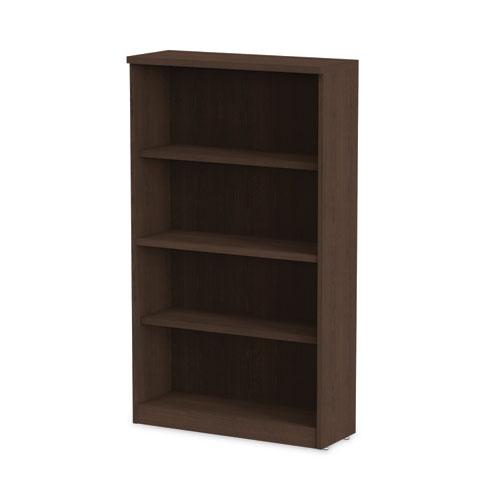Alera Valencia Series Bookcase, Four-Shelf, 31.75w x 14d x 54.88h, Espresso. Picture 6