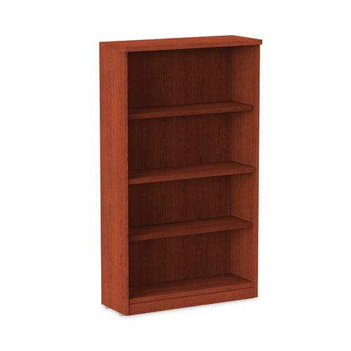 Alera Valencia Series Bookcase, Four-Shelf, 31.75w x 14d x 54.88h, Medium Cherry. Picture 1