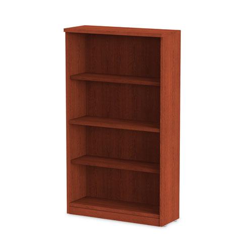 Alera Valencia Series Bookcase, Four-Shelf, 31.75w x 14d x 54.88h, Medium Cherry. Picture 6