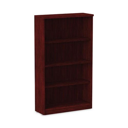 Alera Valencia Series Bookcase, Four-Shelf, 31.75w x 14d x 54.88h, Mahogany. Picture 1