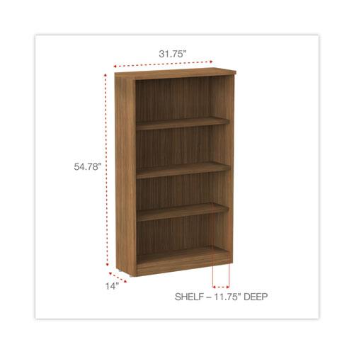 Alera Valencia Series Bookcase, Four-Shelf, 31.75w x 14d x 54.88h, Modern Walnut. Picture 2