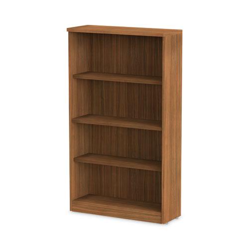 Alera Valencia Series Bookcase, Four-Shelf, 31.75w x 14d x 54.88h, Modern Walnut. Picture 6