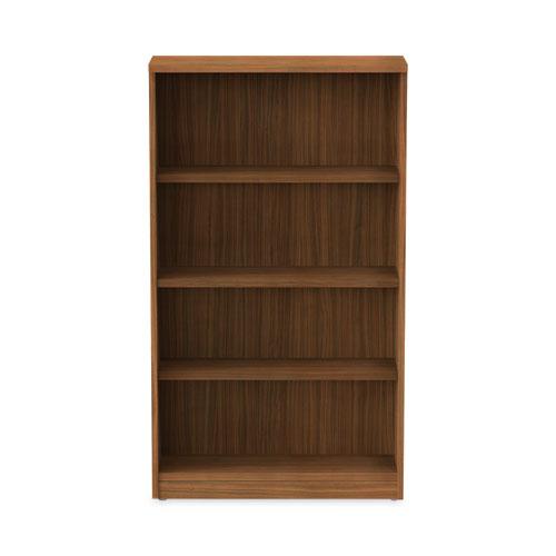 Alera Valencia Series Bookcase, Four-Shelf, 31.75w x 14d x 54.88h, Modern Walnut. Picture 7