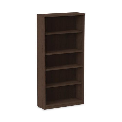 Alera Valencia Series Bookcase, Five-Shelf, 31.75w x 14d x 64.75h, Espresso. Picture 1