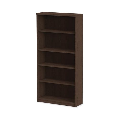 Alera Valencia Series Bookcase, Five-Shelf, 31.75w x 14d x 64.75h, Espresso. Picture 6