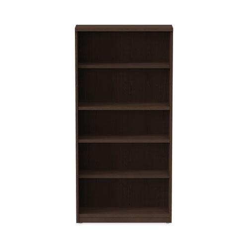 Alera Valencia Series Bookcase, Five-Shelf, 31.75w x 14d x 64.75h, Espresso. Picture 7