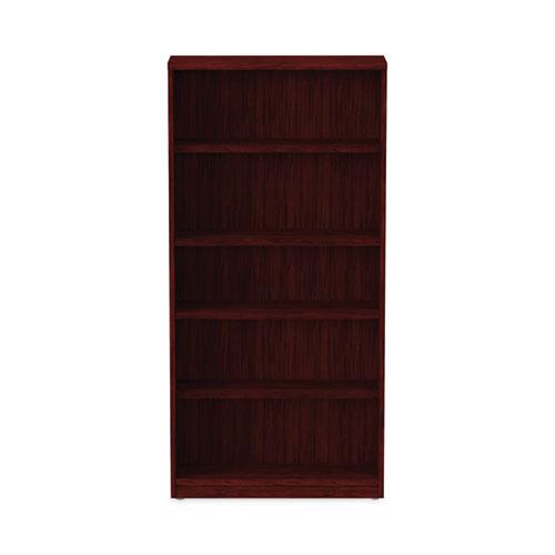 Alera Valencia Series Bookcase, Five-Shelf, 31.75w x 14d x 64.75h, Mahogany. Picture 7