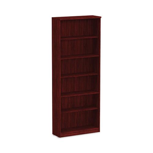 Alera Valencia Series Bookcase, Six-Shelf, 31.75w x 14d x 80.25h, Mahogany. Picture 1