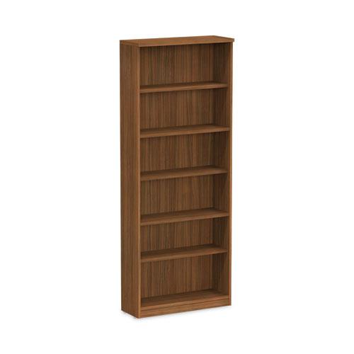 Alera Valencia Series Bookcase, Six-Shelf, 31.75w x 14d x 80.25h, Modern Walnut. Picture 1