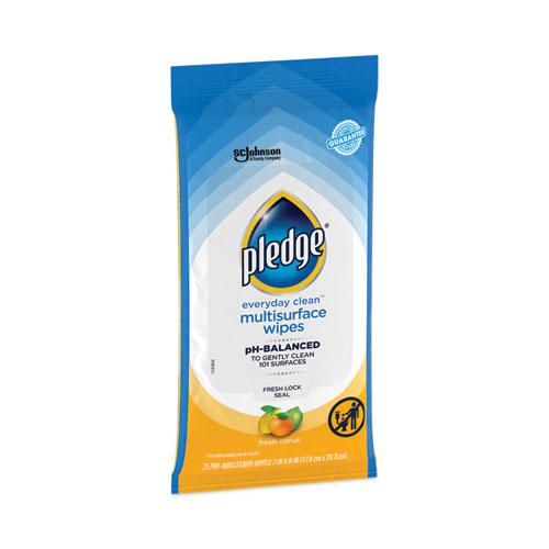 Multi-Surface Cleaner Wet Wipes, Cloth, 7 x 10, Fresh Citrus, White, 25/Pack, 12 Packs/Carton. Picture 2